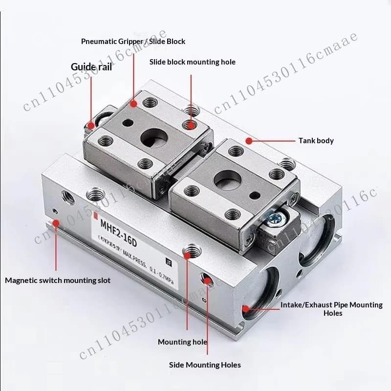 Pneumatic Parallel Finger Guide Sliding Table Series Cylinder Aluminum MHF2-8D/HDF/12D/16D/20D/D1/DR/D2 Complete Bearing 2 Years