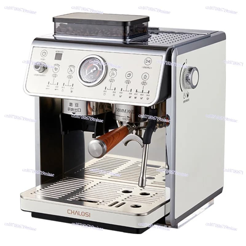 110V English Plug-in European Plug-in Coffee Machine Household Double Boiler Concentrated Grinding Integrated Commercial