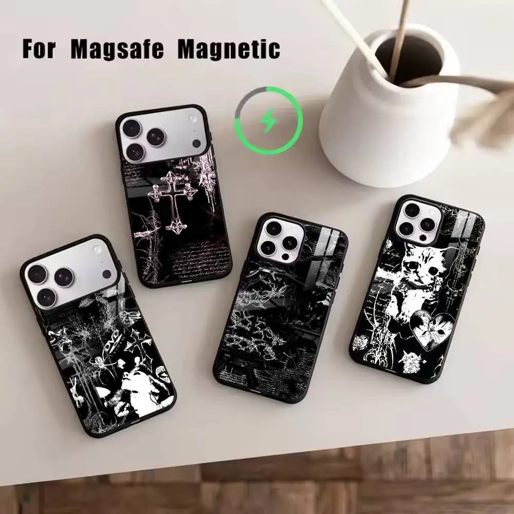 Gothic Sigilism Cross  Phone Case For iPhone17,16,15,14,13,12,11 Plus,Pro Magnetic For Magsafe Wireless Charging