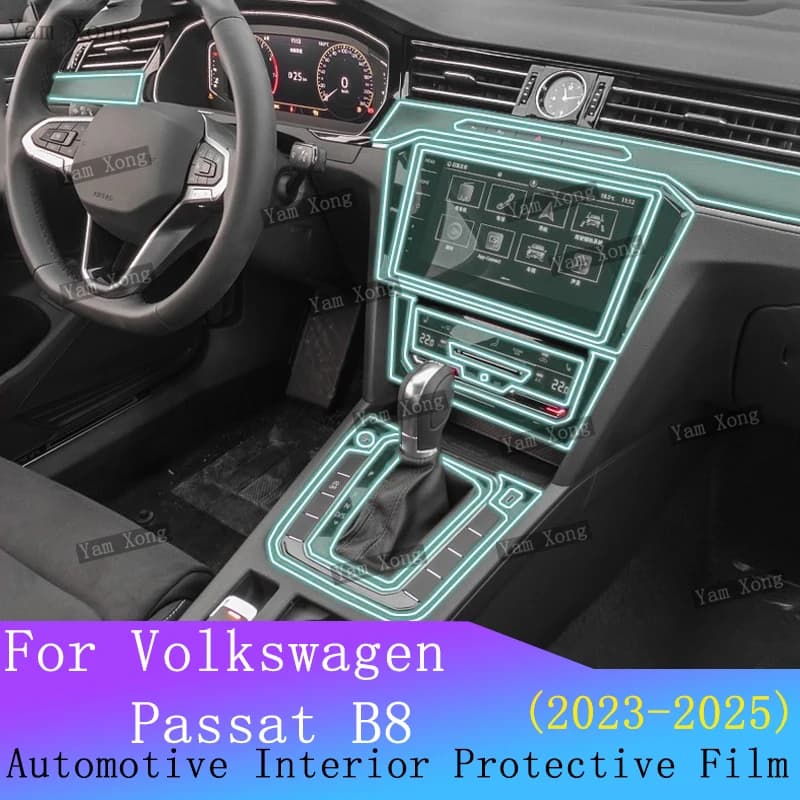 For Volkswagen VW Passat B8 2025-2023 Car Interior Navigation Transparent TPU Protective film Center console Anti-scratch Repair