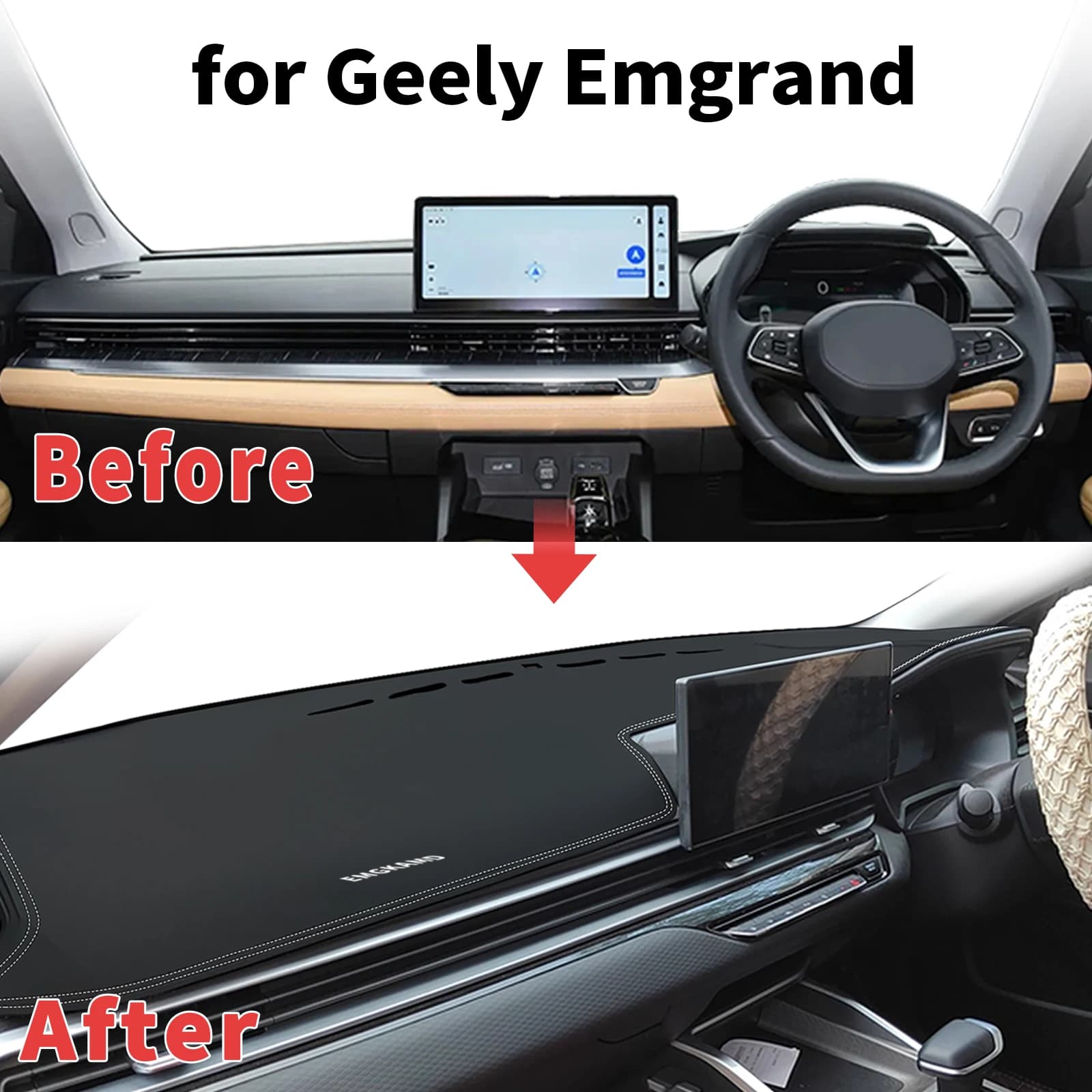 for Geely Emgrand 2022-2026 4th Gen SS11 Dashboard Cover Sun Shade Dashmat Anti-Glare UV Block Carpet Mat Automotive Dash Mat