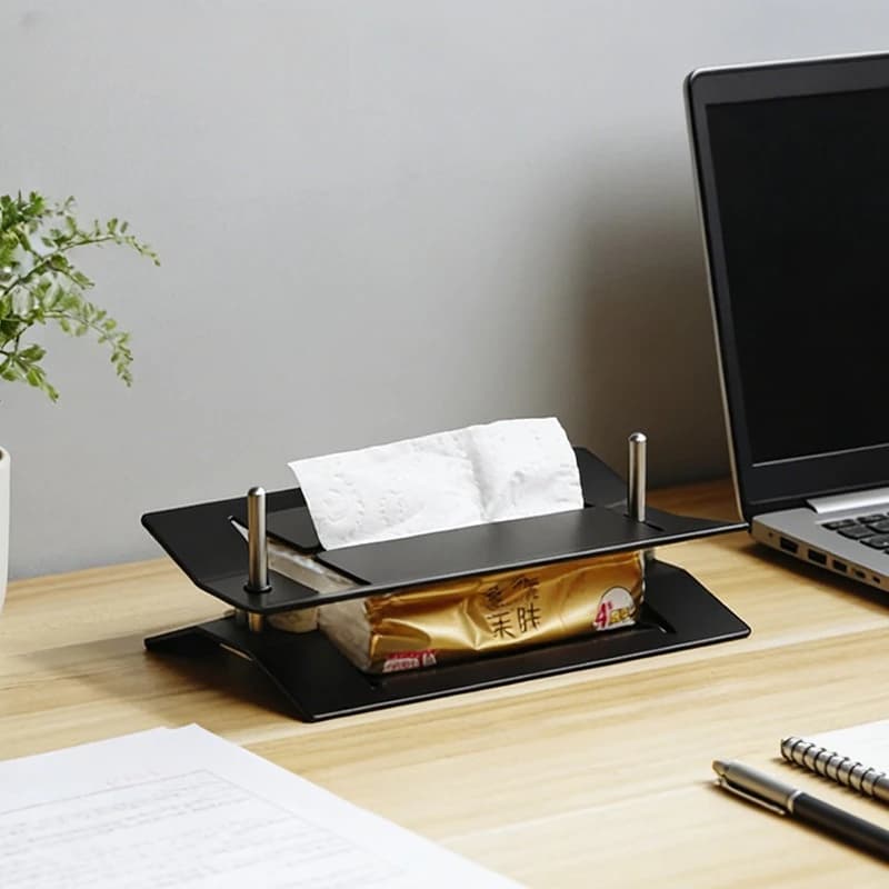 Light luxury metal creative tissue box, living room bedroom pumping carton creative gift coffee table desktop tissue holder