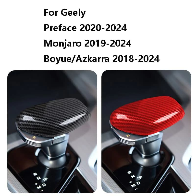 Carbon Fiber ABS Ca'rAccessories Gear Shift Knob Cover Car Interior For Geely Tugella Binyue Preface Borui GE