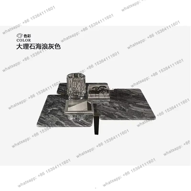 YJ Italian light luxury marble coffee table fashion creative high-end designer living room modern simple rock slab special-shape