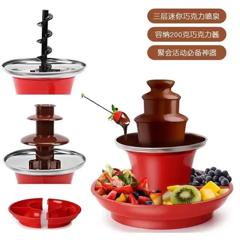 US 110V Three Layer Chocolate Waterfall Melter, Multi-tier Melting Tower Fountain Equipment For Dessert Making