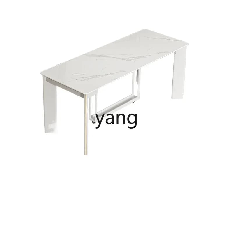 LH table household small apartment rock slab light luxury simple solid wood thin dining table dining chair combination