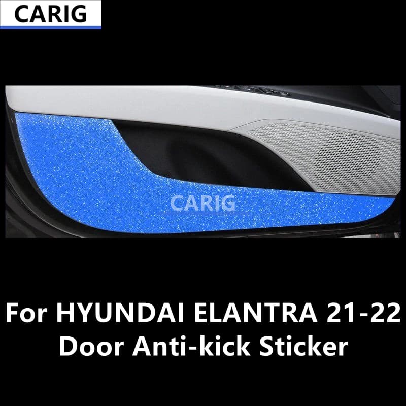 For HYUNDAI ELANTRA 21-22 Door Anti-kick Sticker Modified Carbon Fiber Pattern Interior Car Film Accessories Modification
