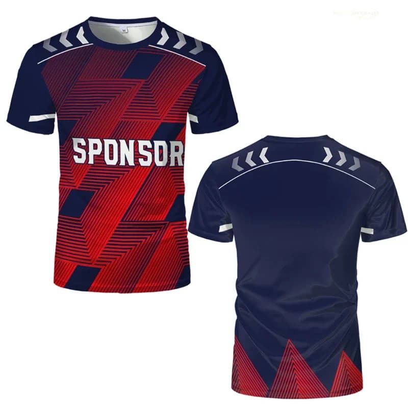 Irregular Geometric Pattern Football T Shirts Summer Fashion Esport Table Tennis Custom Name T-shirt Loose Quick Dry Sports Tees