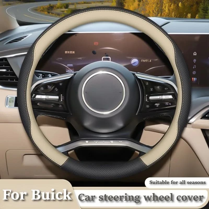 High-end Leather Steering Wheel Covers for Buick GL8 E5 Encore GX Envision Plus Buick Steering Accessories Steering Wheel Grip