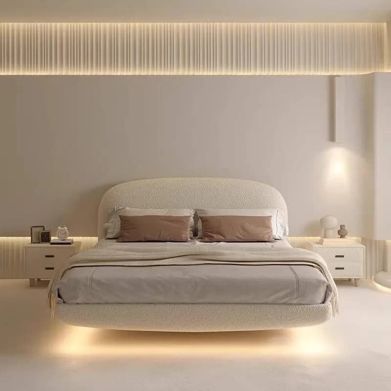 Large Couples Double Bed Bedside Table Decoration Floating Headboards Double Bed Queen Single Camas De Dormitorio Furniture Home