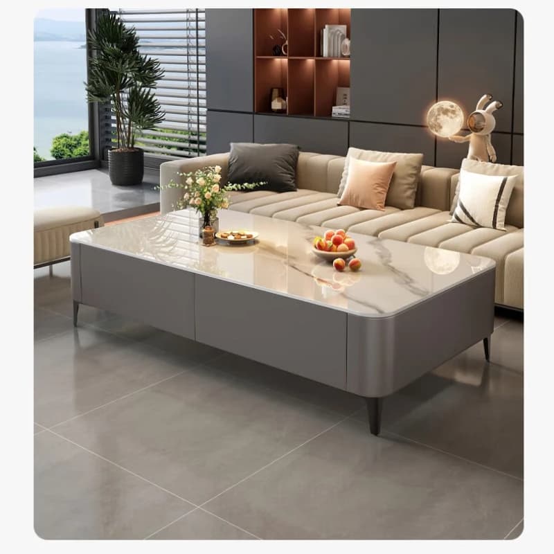 Metal Wheel Coffee Table Designer Extendable Modern Space Saving Coffee Table Unique Luxury Couch Tisch Furniture Living Room
