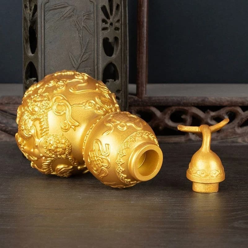 Lucky Three Lions Gourd Ornament Craft Item for Everyday Celebrations, and Grand Openings Decor