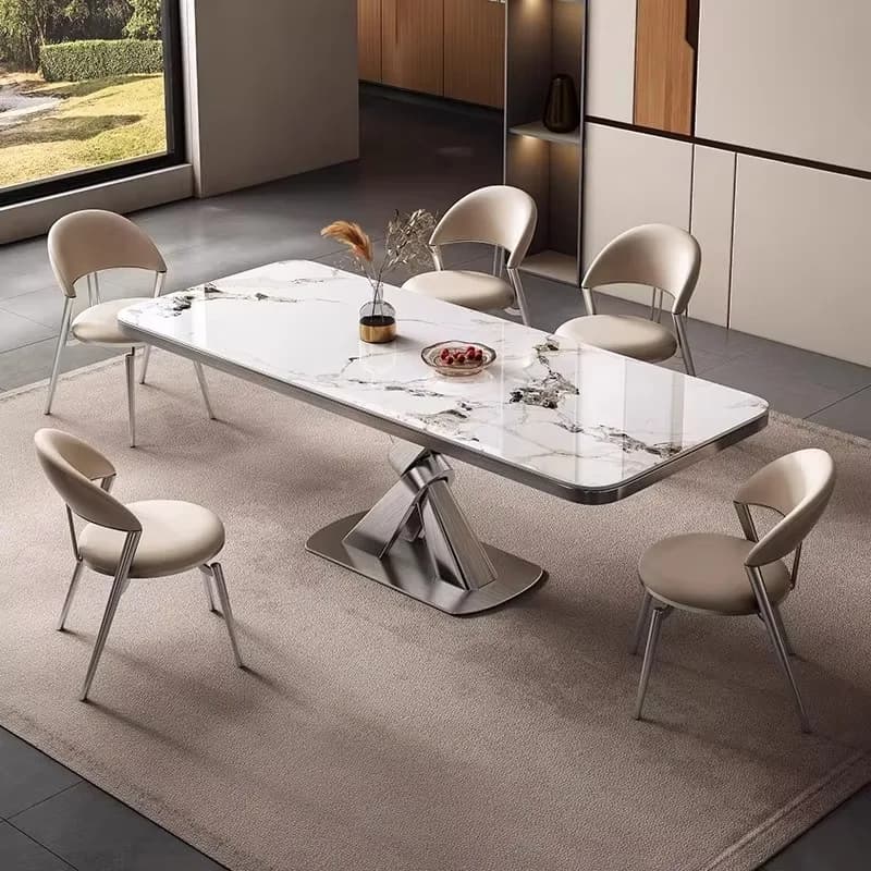 Individual Nordic Dining Table European Italian Luxury Modern Dining Table Rectangular Design Mesas De Comedor Home Furniture