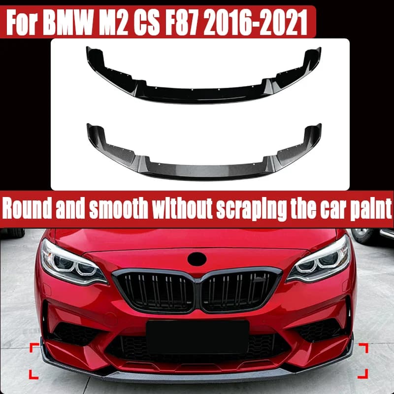 For BMW M2 CS F87 2016-2021, Front Lip / Chin Spoiler Front Bumper Splitter, Sporty Upgrade, Direct Fit.
