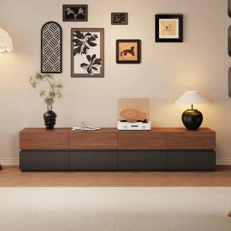 Nordic Storage Tv Stand Floor Hiding Handles Console Table Retro Tv Stand Space Saving Small Apartment Wohnzimmer Furniture