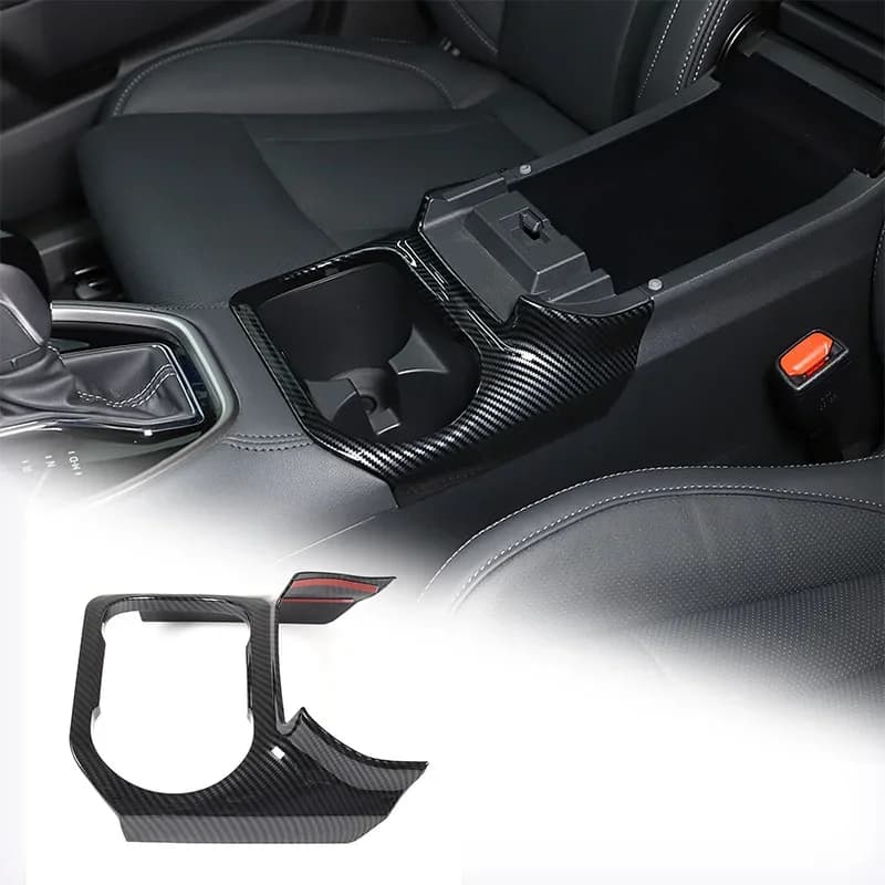 For Subaru Outback 2021-2023 ABS Carbon Fiber Central Control Front Drain Cup Holder Frame Interior Modification Accessories