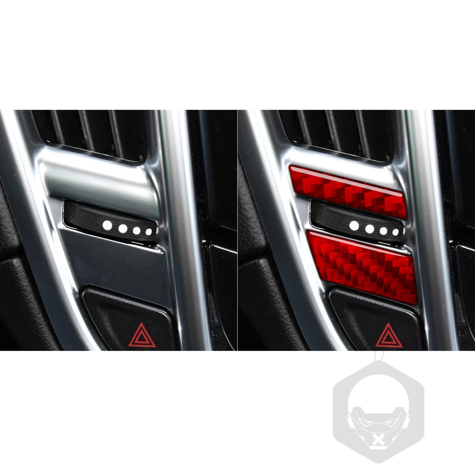 For CADILLAC SRX 2010-2012 Center Console Air Vent Control Panel Red Soft Carbon Fiber Interior Accessories Decoration Stickers