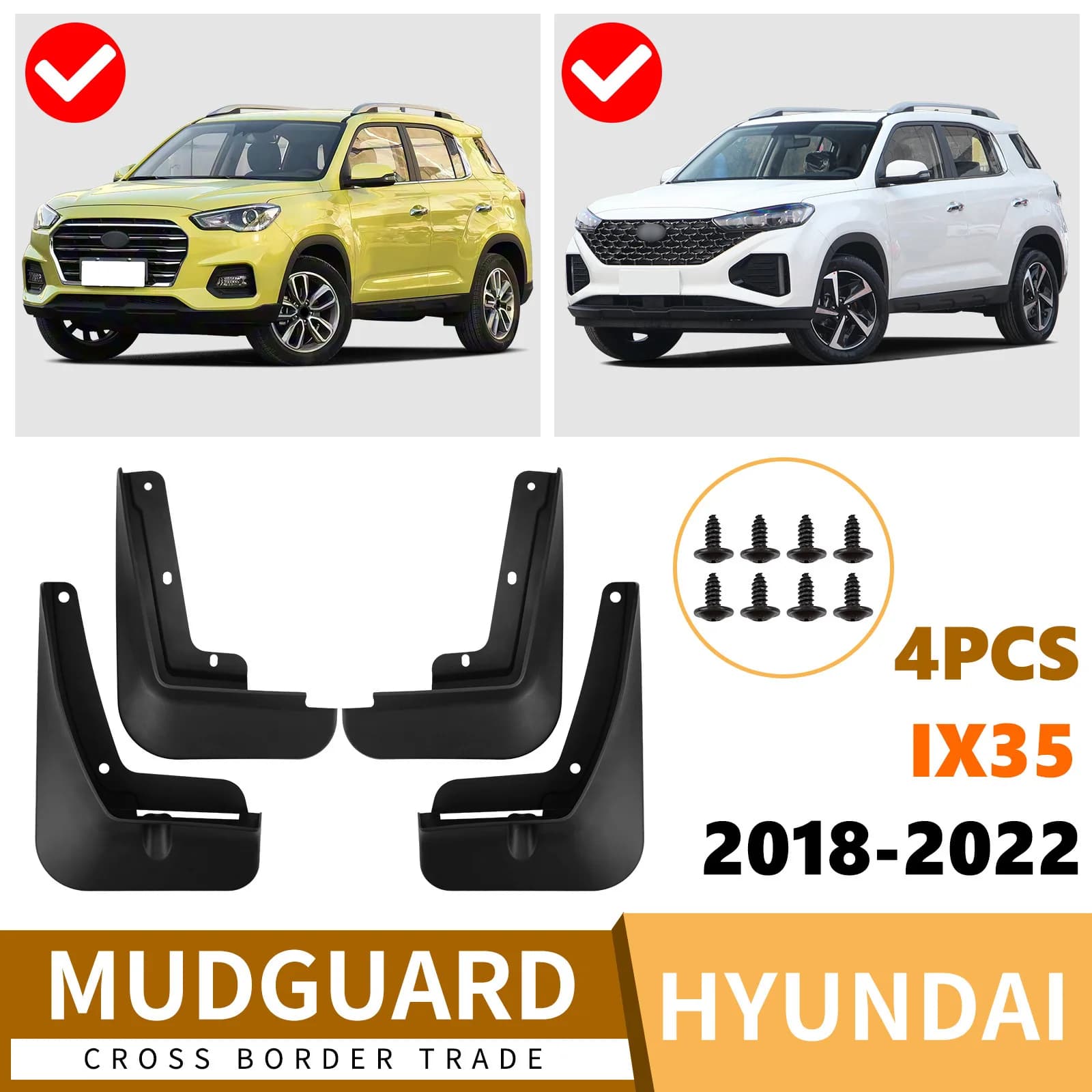 For Hyundai ix35 2018-2022 car front and rear tire fender skin modification supplies car accessories car fender mud flaps