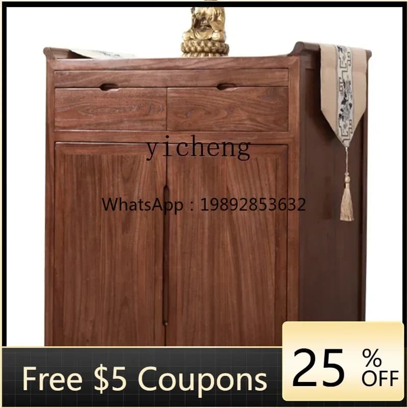 Altar Incense Burner Table Buddha Shrine Household Black Walnut Tribute Table Buddha Niche Modern Minimalist Buddha Cabinet