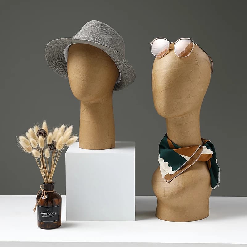 Luxury Hat Display Stand Retail Store Vintage Mannequin Head Commercial Decorative Cap Holder Elegant Scarf Wig Showcase Prop