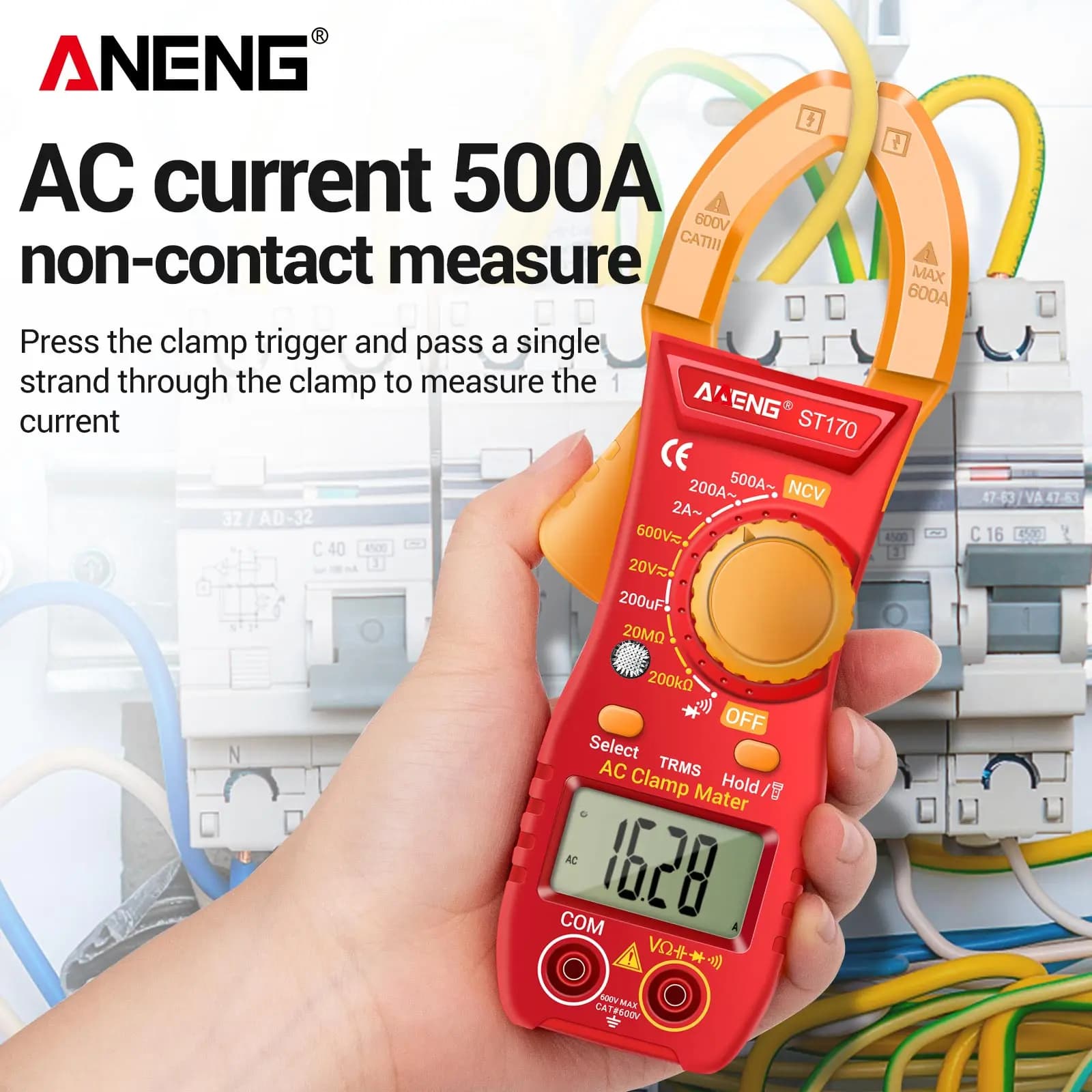 ANENG ST170 Digital Clamp Meter Multimeter 1999 Counts AC DC Voltage Tester NCV Ohm Capacitance Diode Test for Electrician