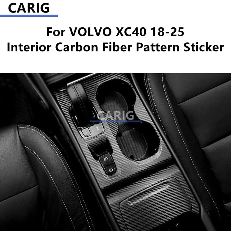 For VOLVO XC40 18-25 Interior Carbon Fiber Pattern Sticker Protective Film Modification Accessories Refit