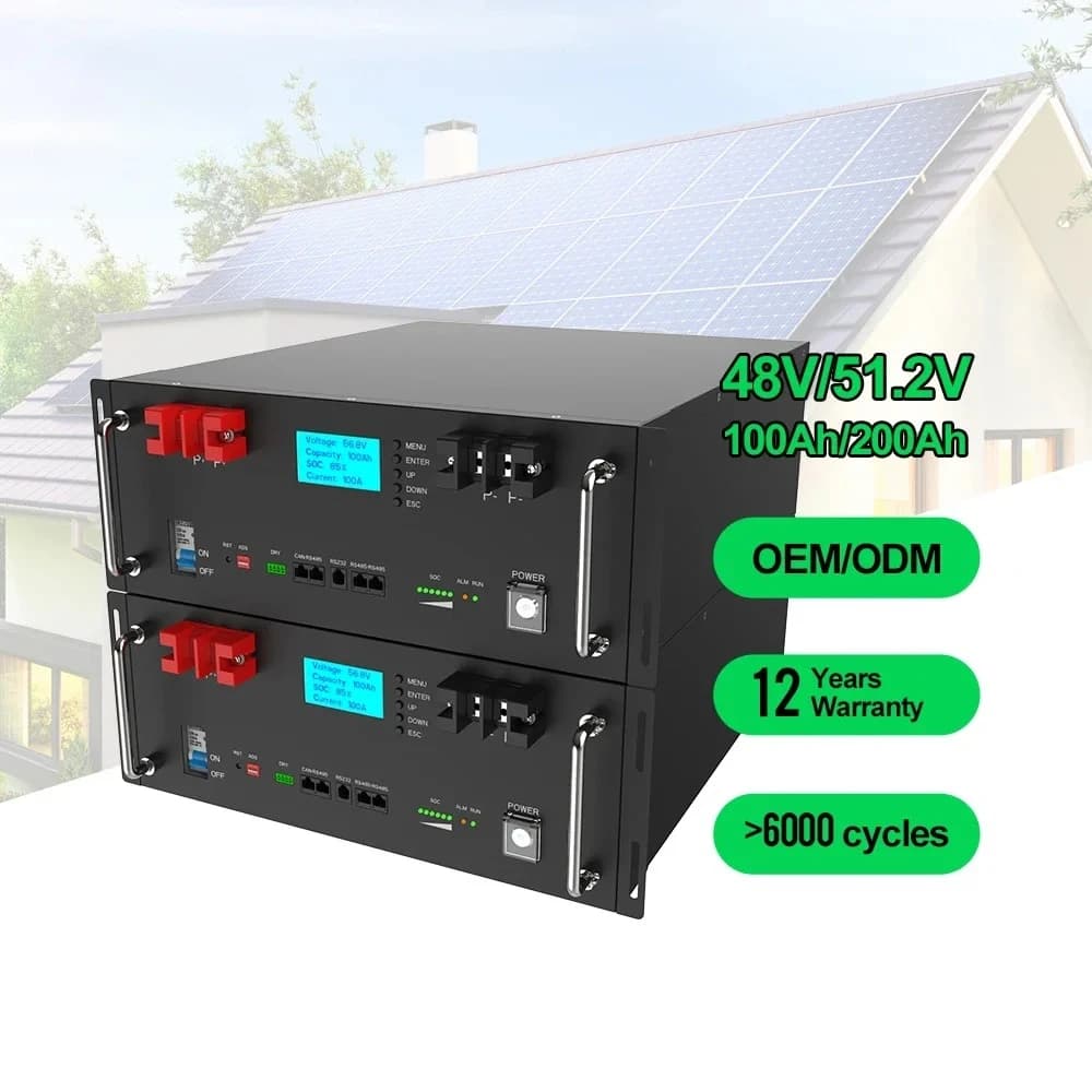 2024 HTE server rack lifepo4 solar batteries 48V 51.2V 5kwh 10kwh 15kwh 20kwh 30kwh 40kwh inverter  home rack mounted batteries
