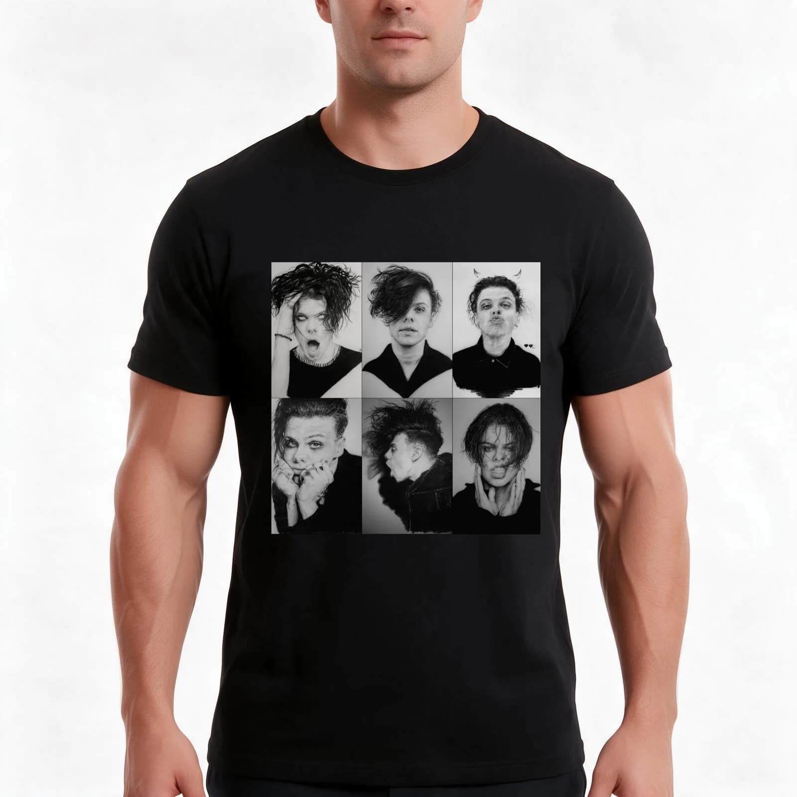 Dominic Harrison T-Shirt, Summer Casual Cotton Tee, Oversized Streetwear Tops, Vintage Graphic Print, Loose Fit Short Sleeve