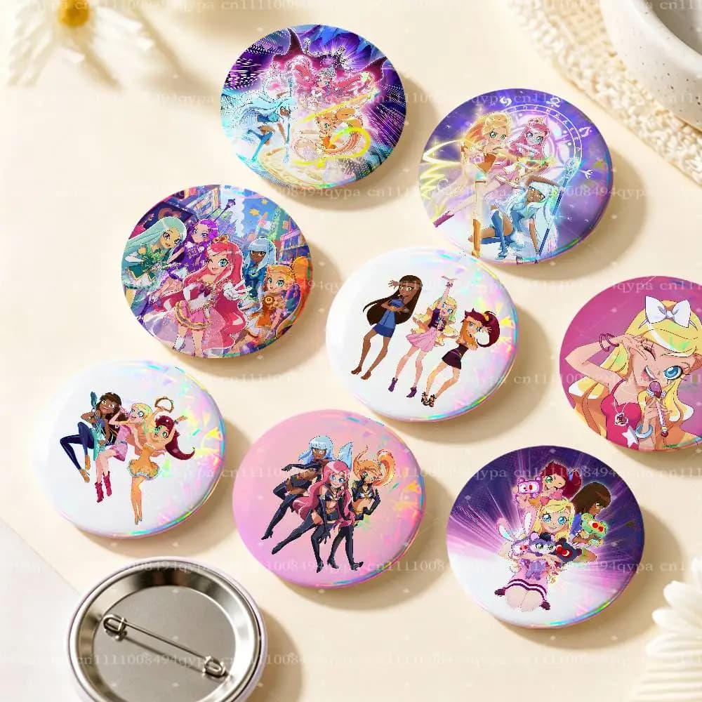 L-Lolirock Iris Talia Auriana Pin Laser Badge Decoration Gifts Merch Party Supplies Button for Accessories Art DIY Crafts Decor