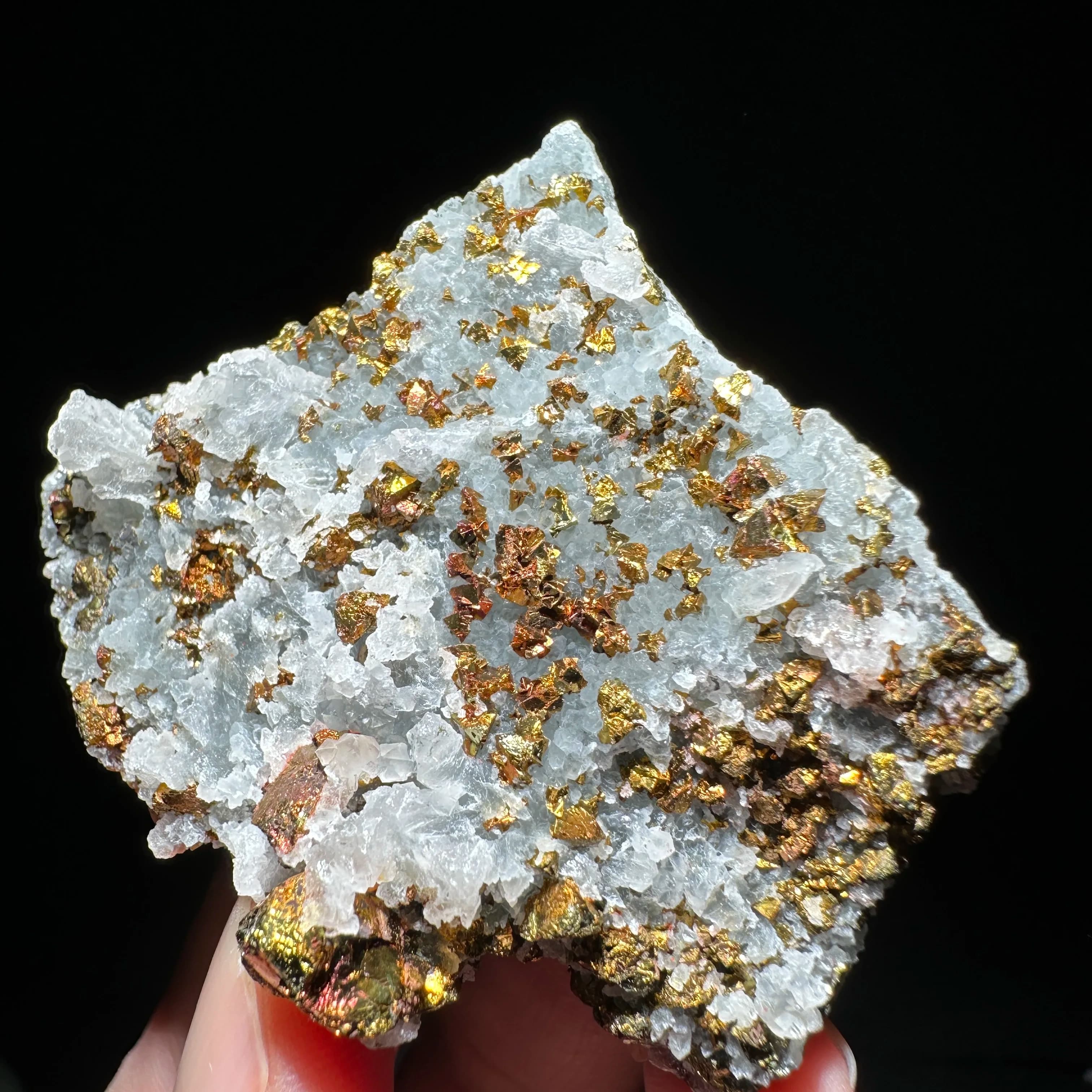 Natural Chalcopyrite Crystal Quartz Symbiotic Specimen Healing Mineral Cluster Stones for Home Decor