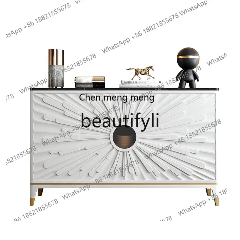 GItalian light luxury door cabinet modern entry rock slab dining side decorative locker living room against the wall hall cabine