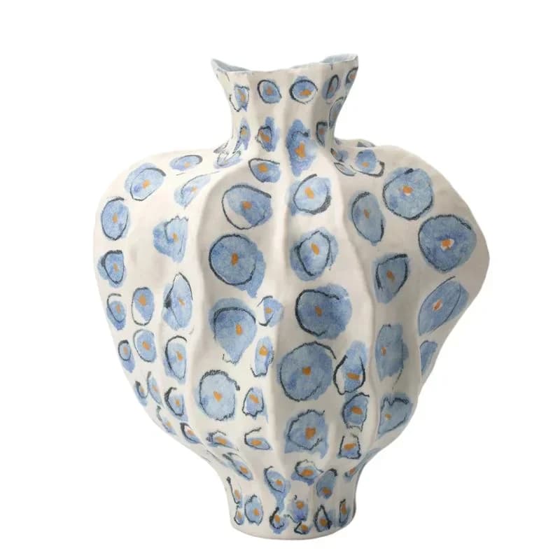 Wabi Sand Medieval Star Point Ceramic Vase Premium Desktop Home Soft Flower Arranger Retro Ornament
