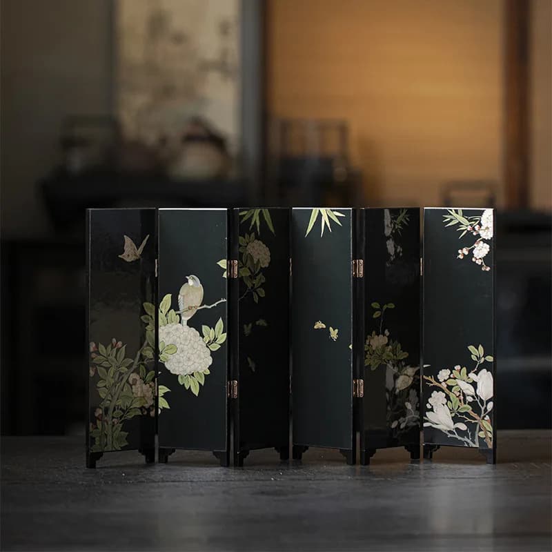 Double Sided Screen Decoration, Chinese Tea Table Lacquerware, Wooden Decoration, Home Decoration, Screen Ornaments