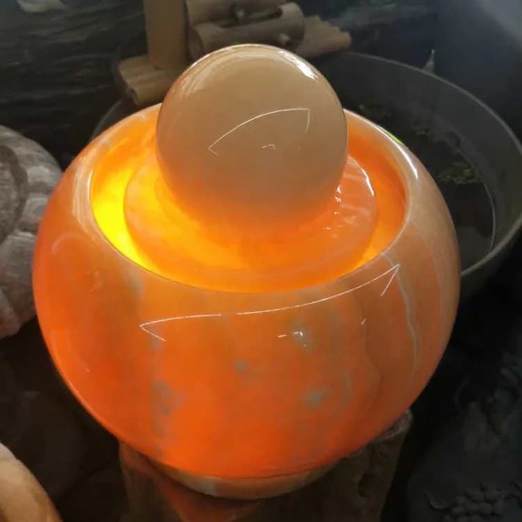 Cross-bordeHigh Quality Marble Stone Desktop Water Fountain Fengshui Ball Feature Waterfall Sculpture For Home Indoor Decoration