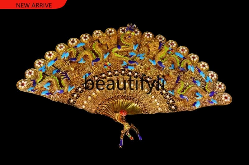 X Purely handmade gilt inlaid gemstones burnt blue to map custom copper gold-plated handicrafts ornaments