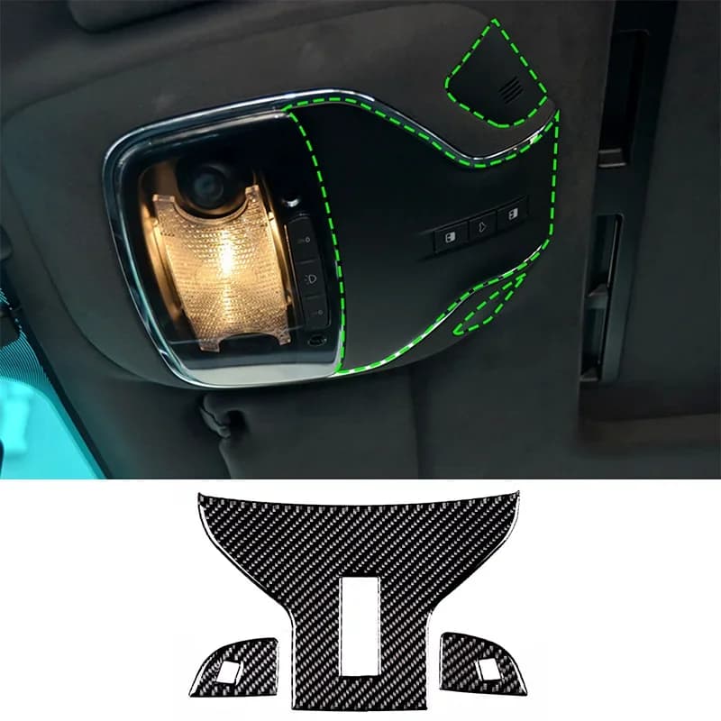For Maserati Ghibli Quattroporte 2014-2015 Soft Carbon Fiber Car Front Reading Light Panel Cover Trim Sticker Car Accessories