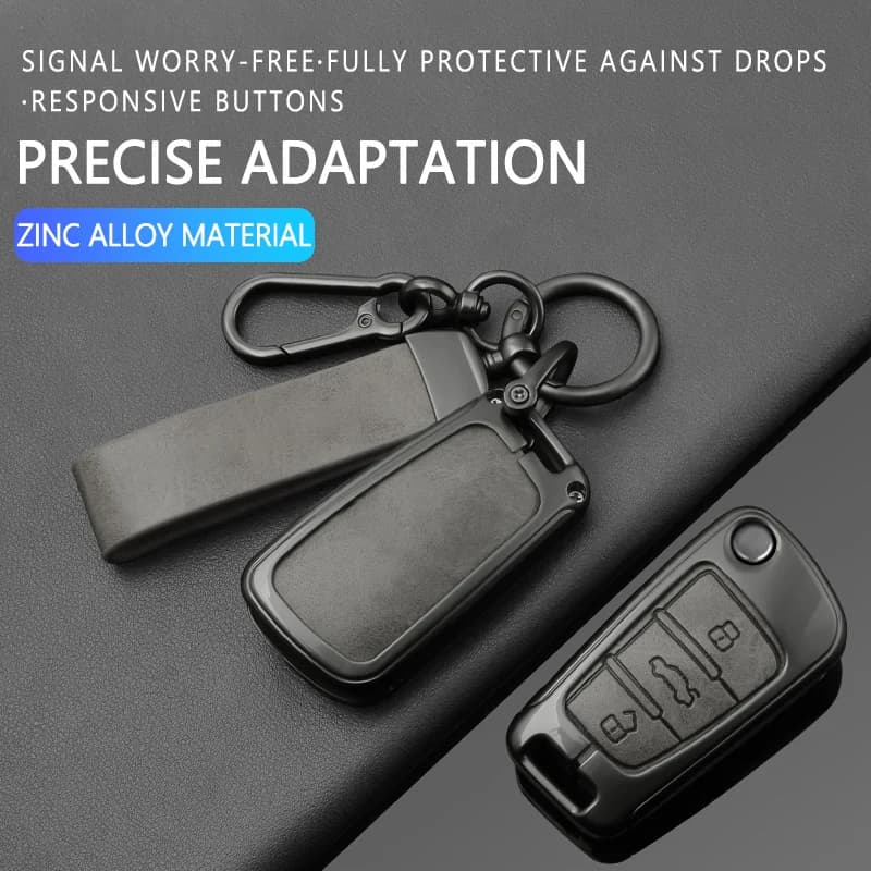 For Audi Q3 A3 A6 C6 8L 8P A1 A4 B6 B7 B8 C5 C6 4F RS3 Q7 TT 8L 8V S3 Car Folding Key Cover Case Zinc Alloy Keychain Accessories