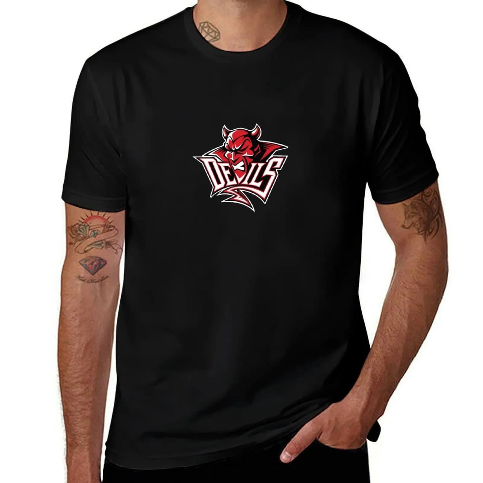the-Cardiff Devils T-Shirt Casual Loose Short Sleeve Tee for Men T-Shirt