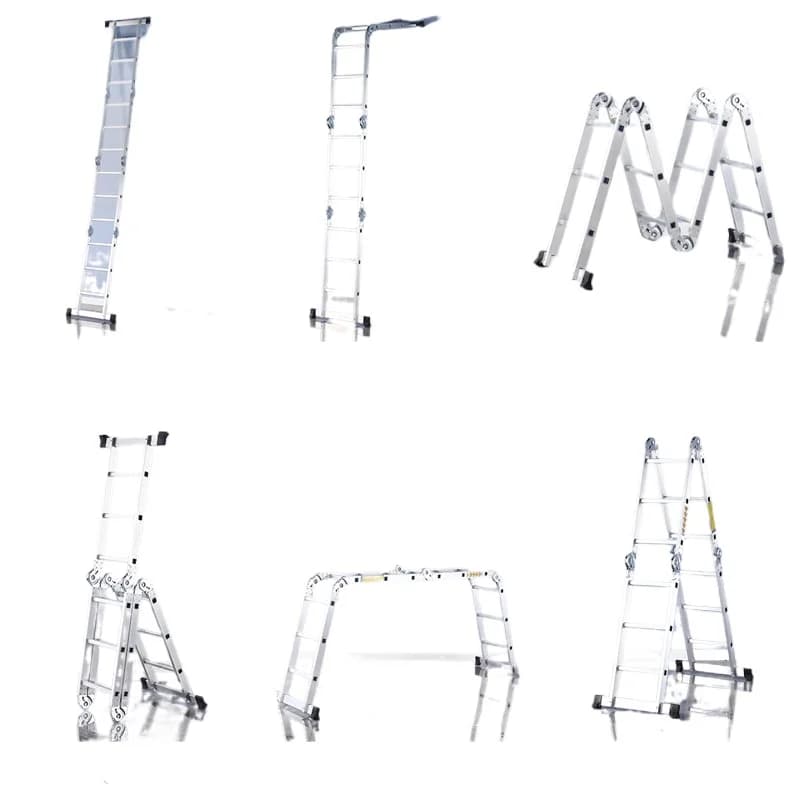 Small joint four-fold ladder aluminum alloy dual-purpose outdoor bilateral folding ladder lightweight joint