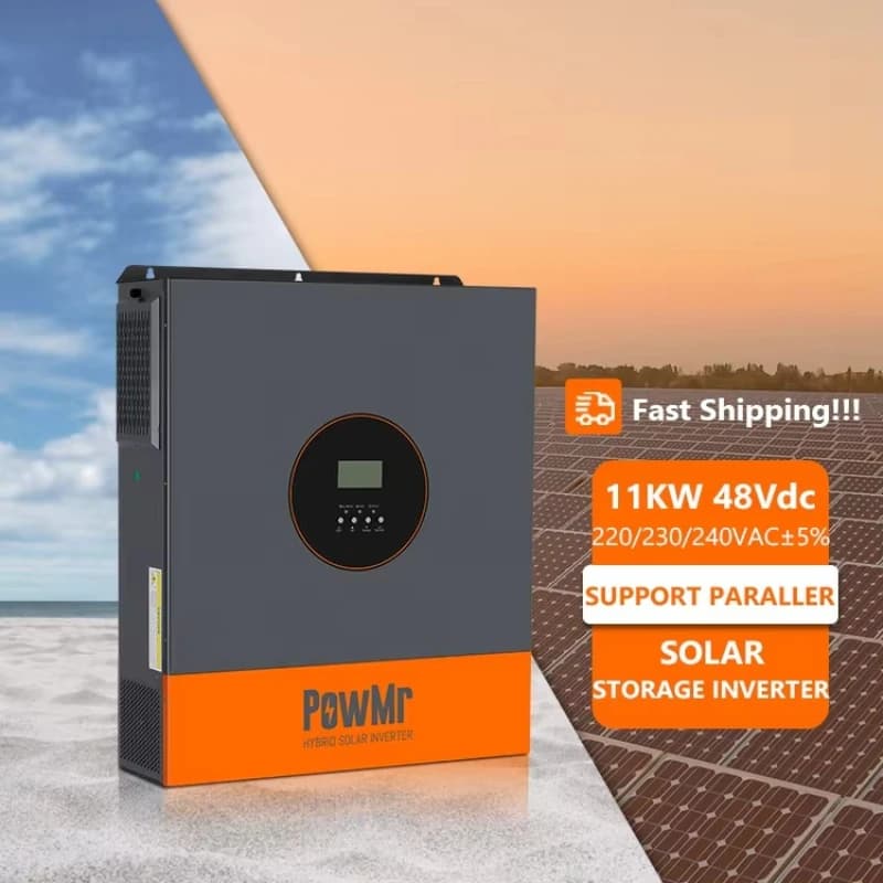 PowMr New Product 11KW 220Vac Off Grid/on Grid Solar Inverter 48V Energy Storage Inverter Hybrid Solar Inverter