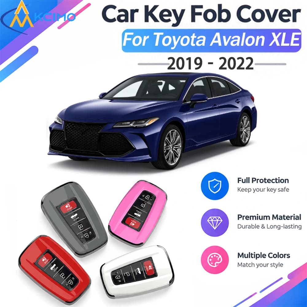 1Pc Car Key Fob Cover For Toyota Avalon XLE 2019‑2022 Smart Remote Key Case Full Protection Auto Key Shell Multiple Colors