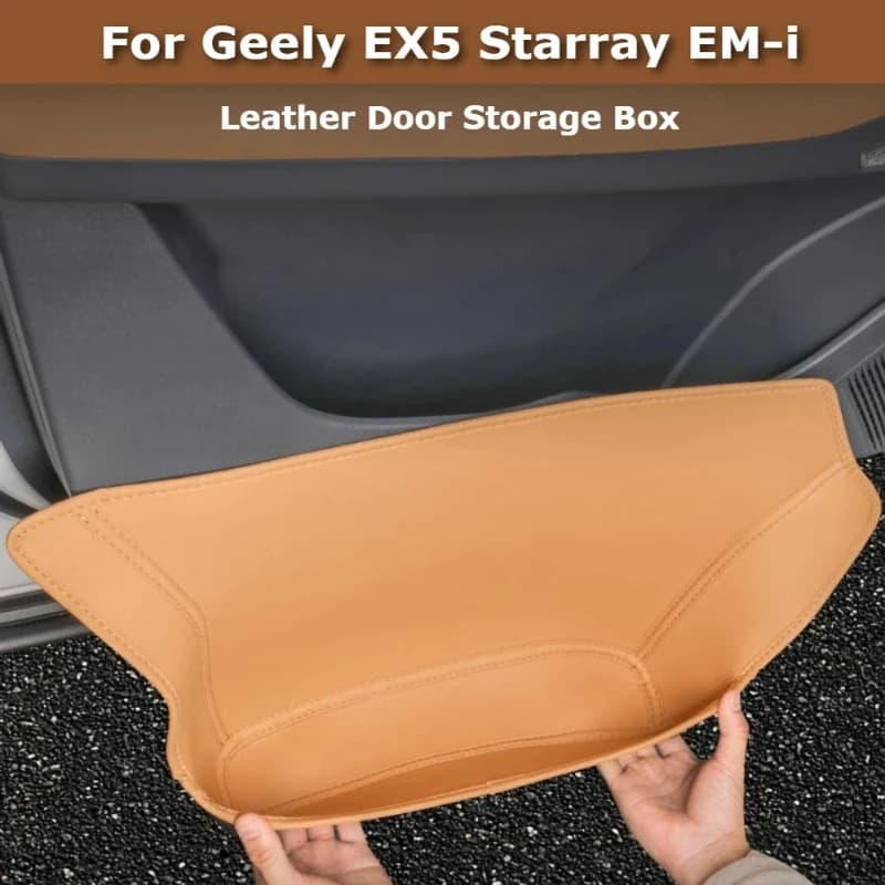 For Geely Starray EM-i EX5 EM-i 2025 2026 Leather Door Storage Box Door Pocket Organizer Mat Interior Accessories