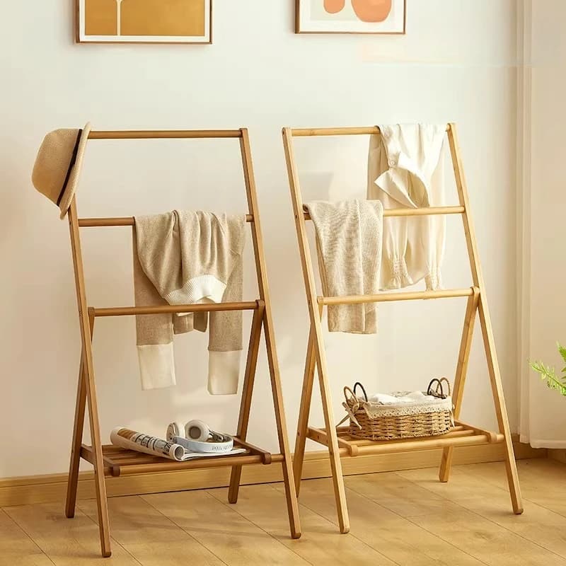 Floor Cheap Coat Racks Garment Rail Modern Creative Folding Wooden Wall Coat Racks Standing Minimalist Perchero Salon Furniture