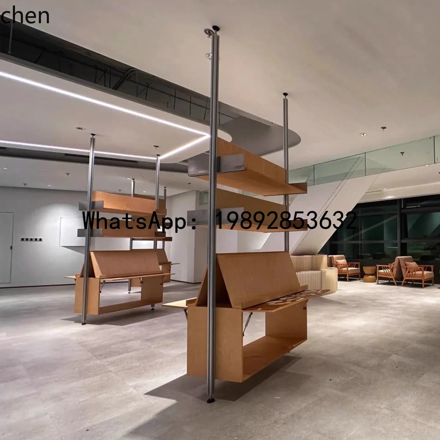 Simple Ceiling-to-Floor Partition Shelf Aluminum Profile Creative Decorative Storage Display Multi-Functional Display Rack