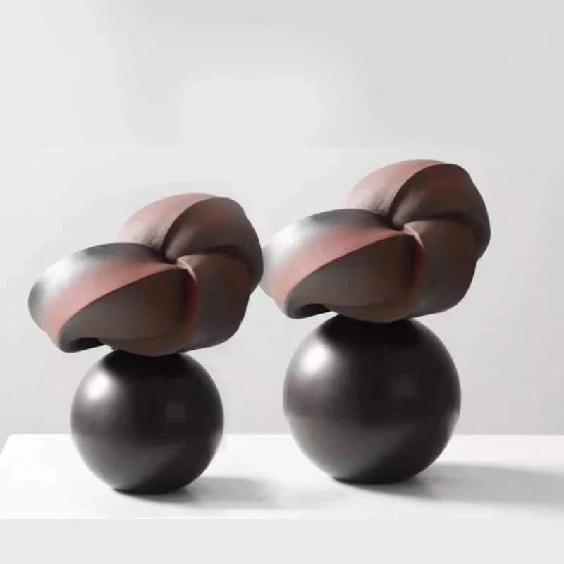 Resin Handicrafts Abstract Geometric Knot Silver Ball Winding Twist Decorative Figurines Home Decoration Accessories