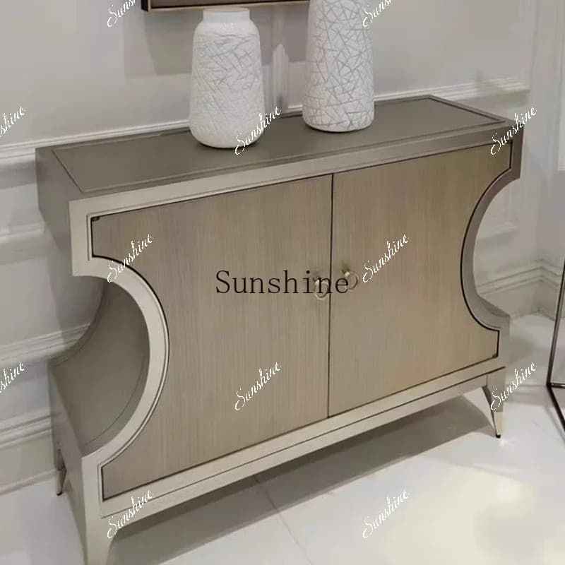 YAmerican light luxury door cabinet special-shaped door decoration double door shoe cabinet