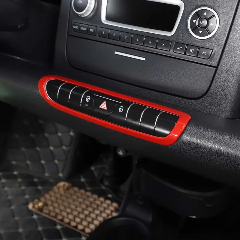 For Mercedes-Benz Smart 451 Fortwo 2009-2015 Carbon Fiber Style Car Center Control Flashing Light Frame Cover Trim Accessories