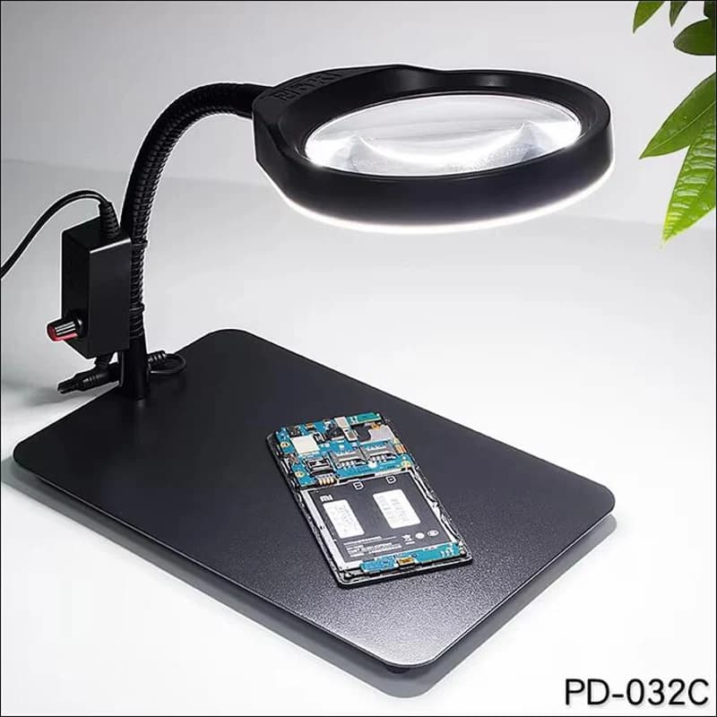 5X 8X 10X Industrial Magnifying Glass Multi-functional Desk Magnifier Lamp Flexible Loupe With Light Magnifying Glass Tool