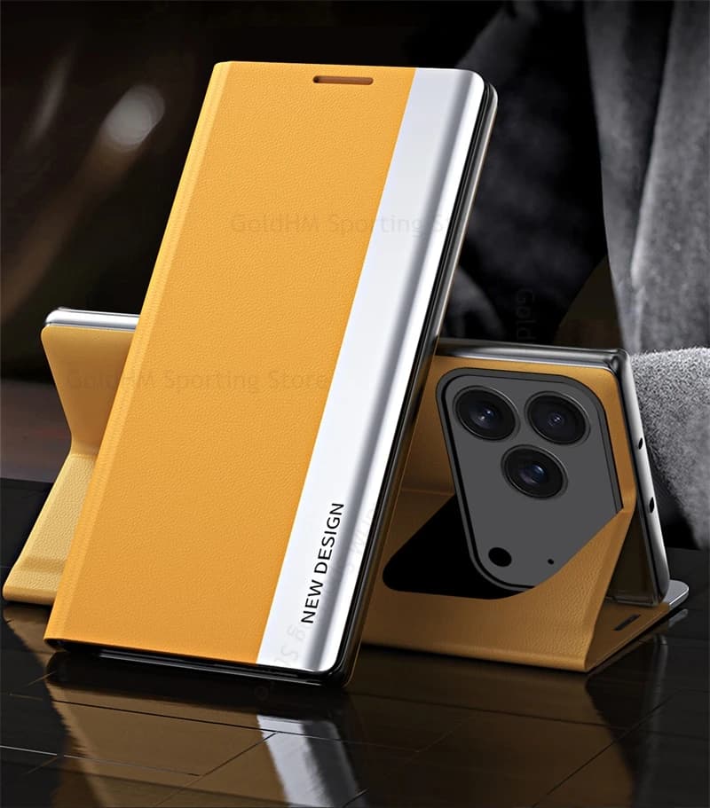 For iPhone 17 Pro Max 5G 6D Plating Leather Phone Case For Apple 17 Air 16e 15 Pro Max 14 Plus Full Protection Book Stand Cover