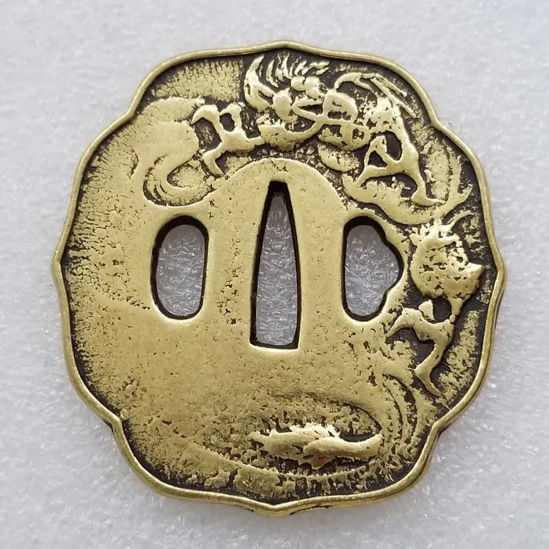 Chinese crafts, antique thickened hilt brass
